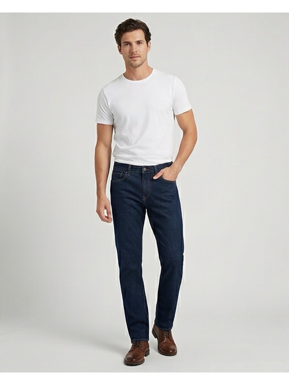 Aeropostale Men’s Slim Straight Jeans 34x32 Dark Wash Stretch Denim - Picture 3 of 5
